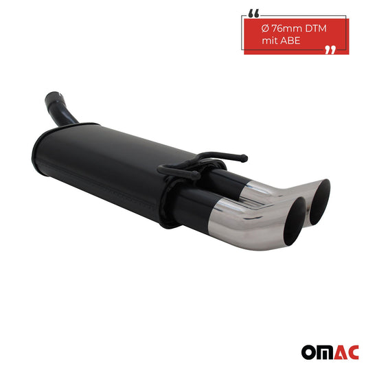 Novus Sportauspuff für Opel Corsa B 2x76mm DTM Endschalldämpfer mit ABE
