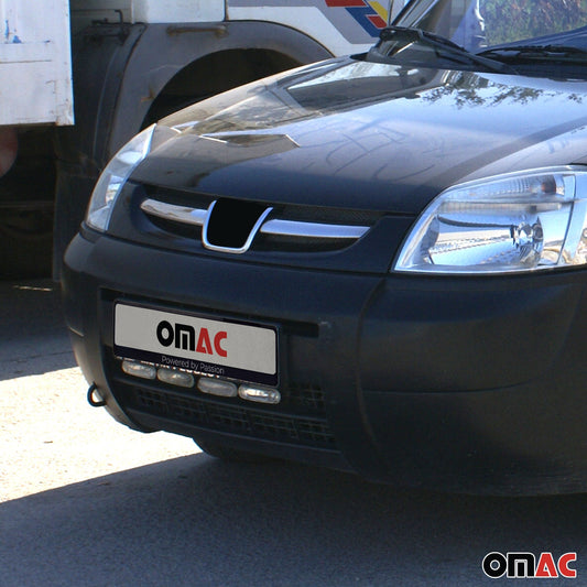Benzi grilă radiator pentru Peugeot Partner 2003-2009, crom-argintiu, 2x