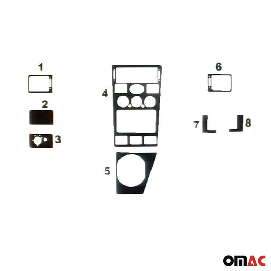 Ornamente interioare cockpit pentru Ford Mondeo mk3 2000-2003, aspect carbon, 8 bucăți