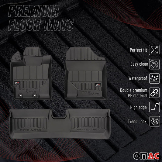 2011-2019 Toyota Yaris Fußmatten TPE Schwarz 3 tlg