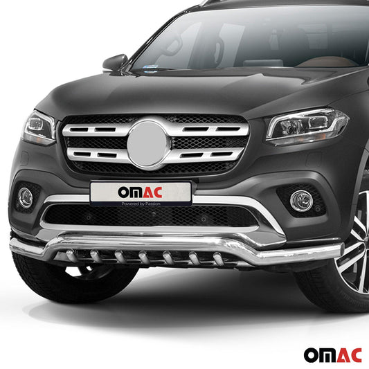 Frontschutzbügel Frontbügel für Mercedes X Klasse 2017-2020 mit ABE Stahl Silber