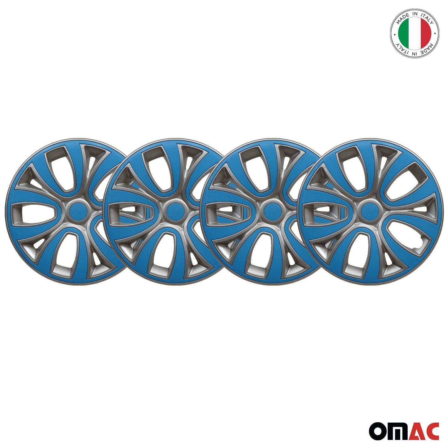 4x Radblenden Radkappen Radzierblenden 14" Zoll Grau Blau Glänzend