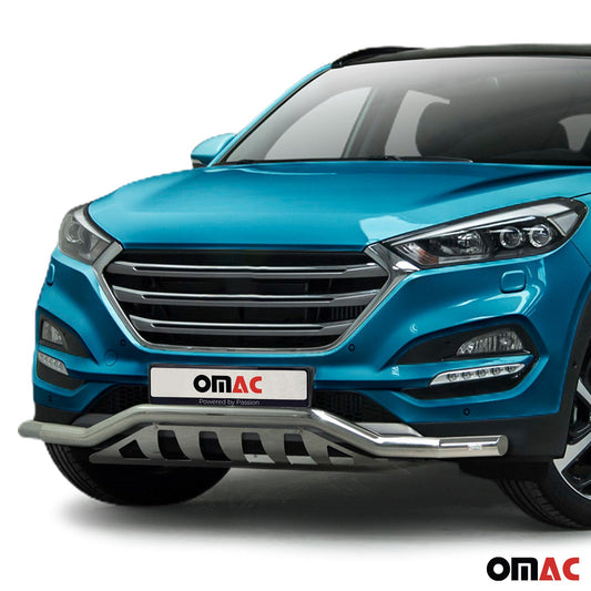 Bară de protecție față din oțel inoxidabil pentru Hyundai Tucson 2015-2020, omologată ABE, bară de protecție argintie