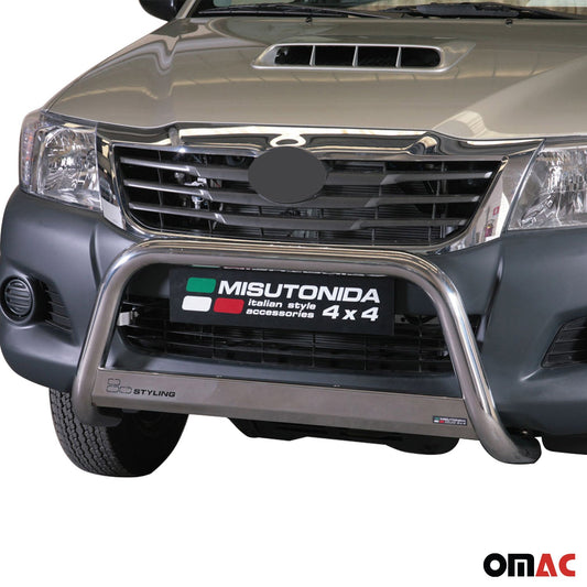 Frontbügel Frontschutzbügel für Toyota Hilux 2011-2015 ø63mm Stahl Silber Schutz