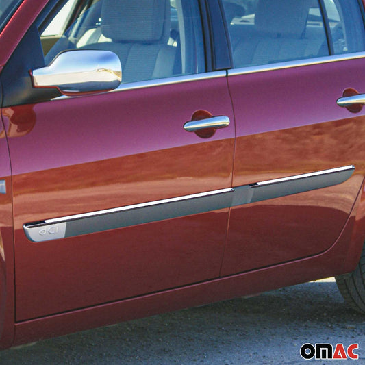Ornamente laterale uși, benzi uși, bandă de protecție ușă pentru Renault Megane 2002-2009, cromate, 4x