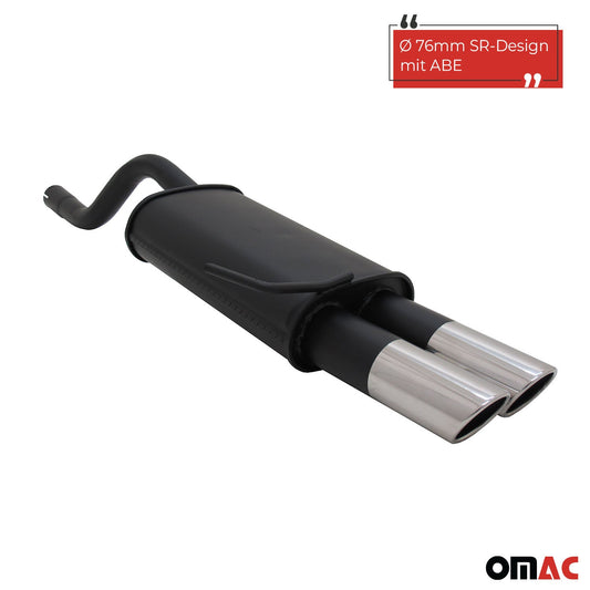 Novus Sportauspuff für Renault Clio 2 2x76mm SR-Design Endschalldämpfer mit ABE