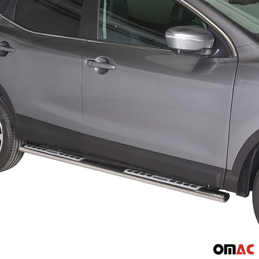 Edelstahl Seitenschweller Schwellerrohre für Nissan Qashqai 2014-2021 Silber