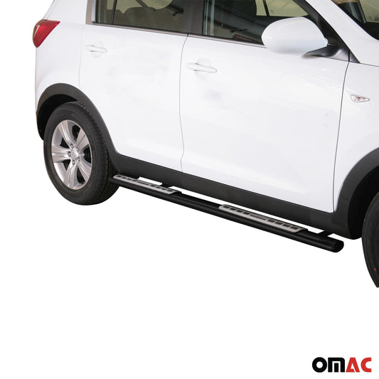 Edelstahl Seitenschweller Schwellerrohre für Kia Sportage 2010-2015 Schwarz