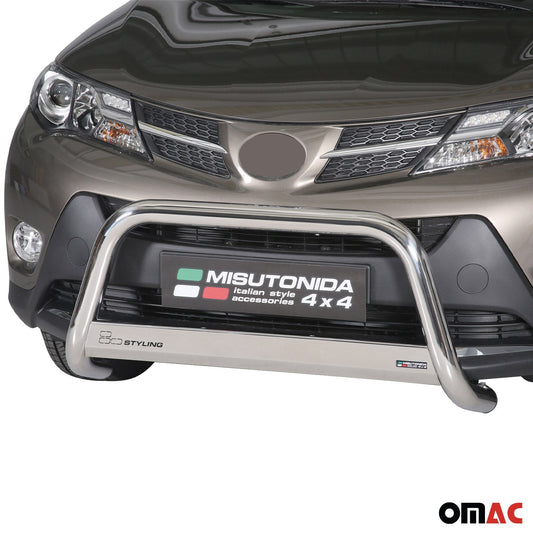 Bară de protecție/buton față pentru Toyota RAV4 XA40 2013-2015 ø63mm oțel argintiu