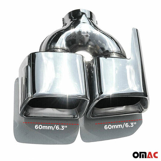 Auspuffblende Endstück Double Output Chrom Edelstahl Doppelendrohr Rechts