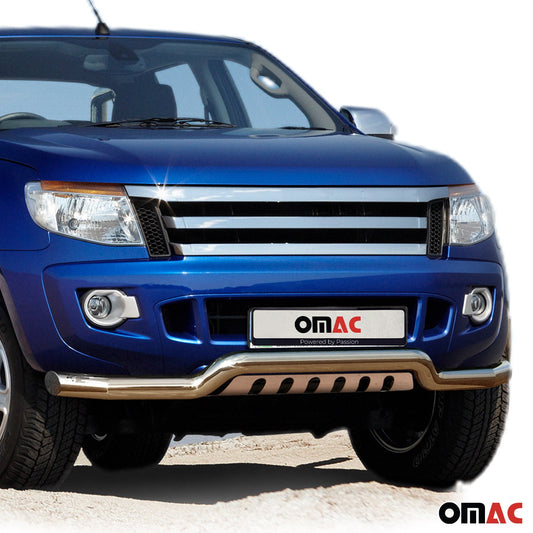 Bară de protecție față din oțel inoxidabil pentru Ford Ranger 2012-2016 cu ABE (omologare de tip germană) Bară de protecție argintie