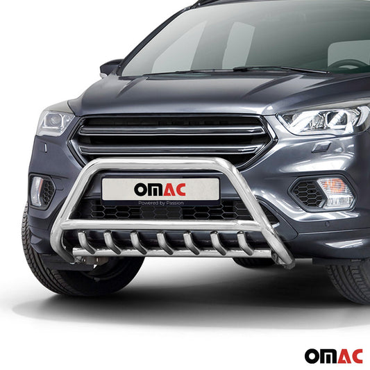 Bară de protecție față din oțel inoxidabil pentru Ford Kuga 2017-2025 cu ABE (omologare de tip germană) Protecție argintie