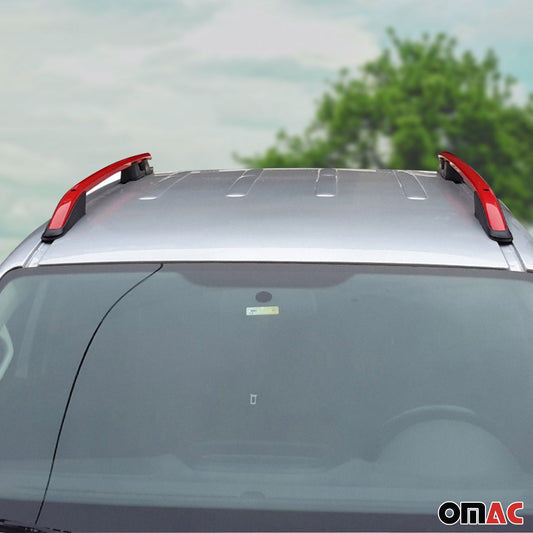 Alu Dachreling Querträger für VW Amarok DoubleCab 2010-2022 ABE Rot 2tlg