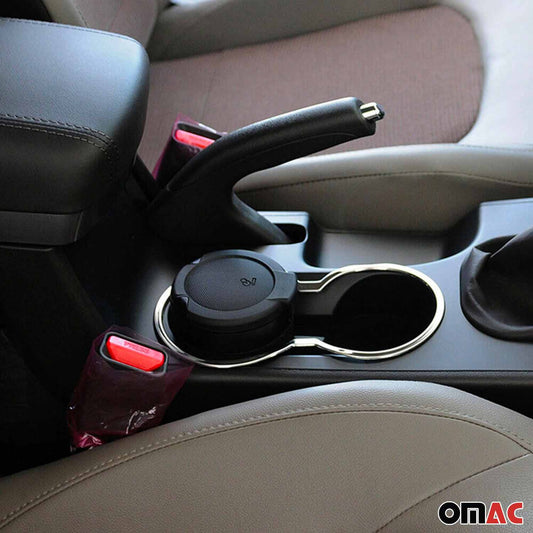 Getränkehalter Rahmen Cupholder für Hyundai ix35 2010-2015 Edelstahl Chrom