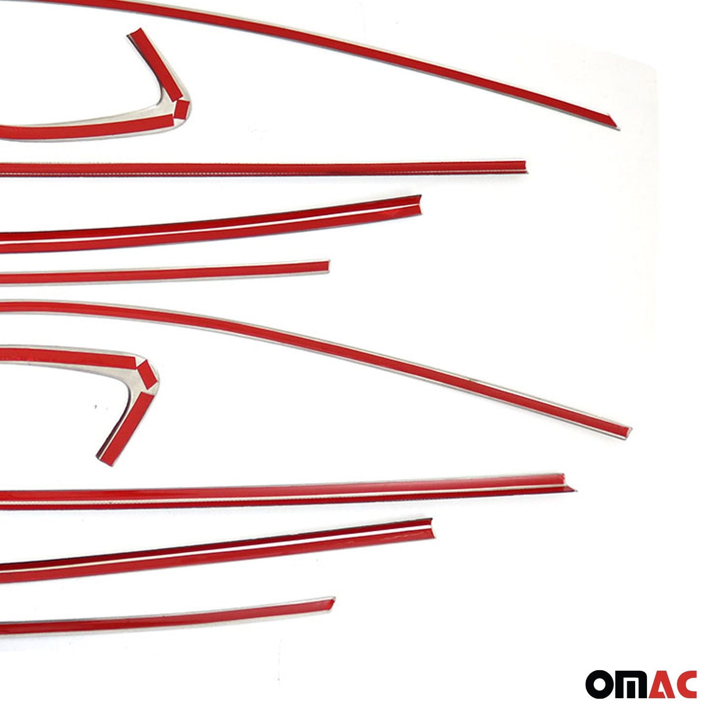 Benzi decorative pentru geamuri Renault Clio 2019-2020, oțel inoxidabil cromat, 12 bucăți