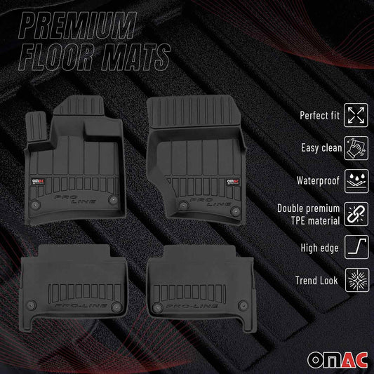 OMAC Gummi Fußmatten für Audi Q7 4LB 2006-2015 Premium 3D Automatten Schwarz 4x