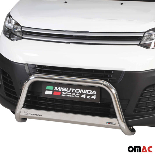 Bară de protecție/buton față pentru Citroen Jumpy 2016-2025 ø63mm oțel argintiu
