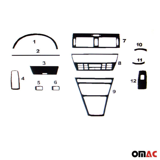 Innenraum Dekor Cockpit für BMW X3 E83 2003-2010 Carbon Optik 12tlg