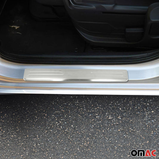 Ornamente prag uși pentru Kia Soul 2009-2014, oțel inoxidabil, argintiu, set 4 piese