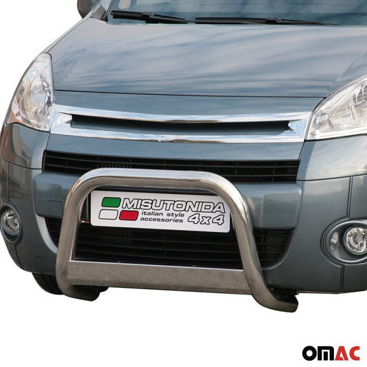 Bară de protecție/buton față pentru Citroen Berlingo 2008-2014 ø63mm oțel argintiu