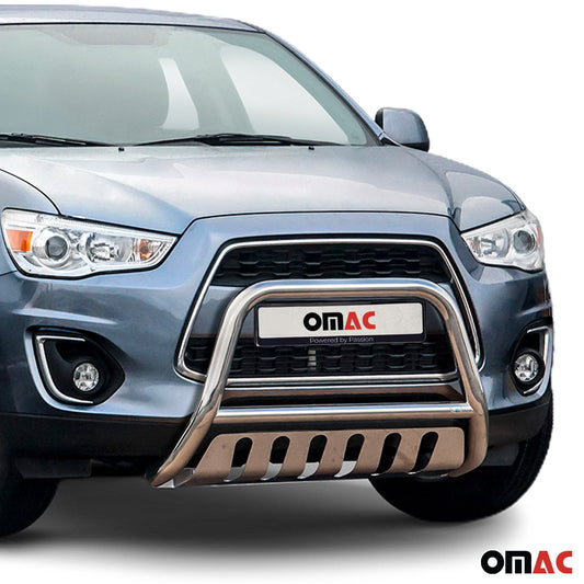 Bară de protecție/buton față pentru Mitsubishi ASX 2012-2017, omologată ABE, oțel inoxidabil, argintiu