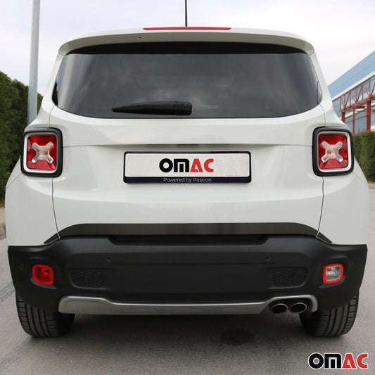 Bandă decorativă portbagaj, bandă decorativă spate pentru Jeep Renegade 2014-2024, finisaj închis periat, set 3 piese