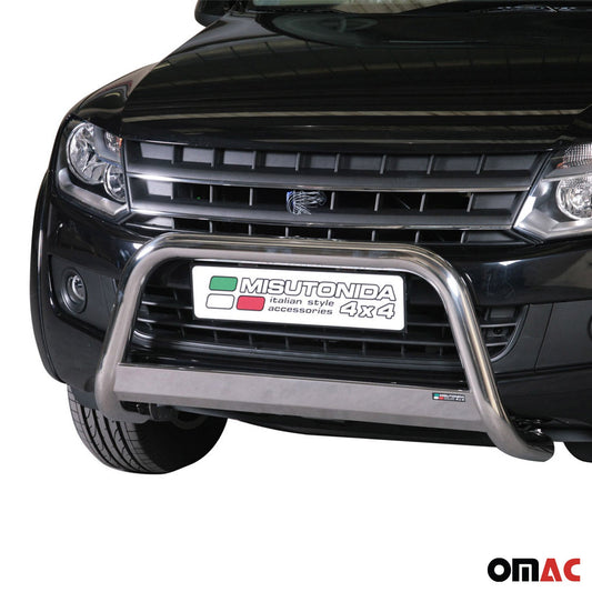 Bară de protecție/buton față din oțel inoxidabil pentru VW Amarok 2010-2021, gri, Ø 63 mm
