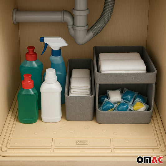 Mata wodoodporna do zabezpieczenia narożników szafki zlewozmywakowej pod szafką TPE Beż