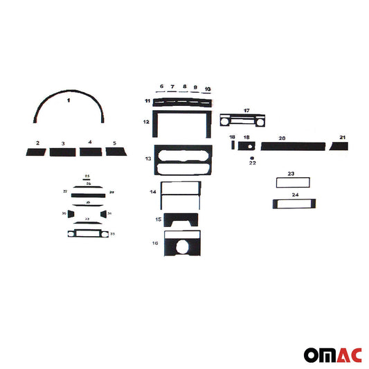 Ornamente interioare cockpit pentru Mercedes Sprinter W906 2006-2018, aspect aluminiu, 33x