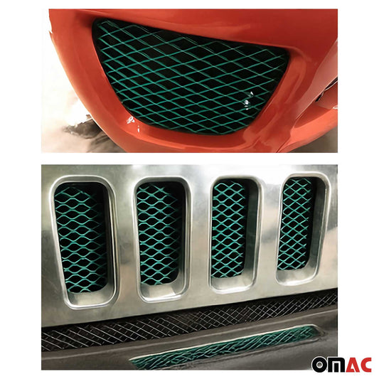 Universal Frontgrill Wabengitter Stoßstange Frontschürze Alu 100x33cm Grün