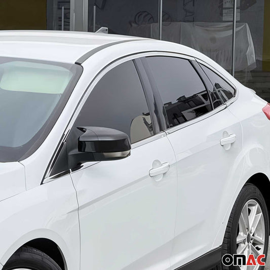 Benzi decorative pentru geamuri Ford Focus Saloon 2011-2018, oțel inoxidabil, 12 bucăți