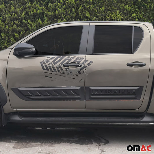 Türschutzleisten Seitenschutz für Toyota Hilux 2015-2025 ABS Schwarz 4tlg