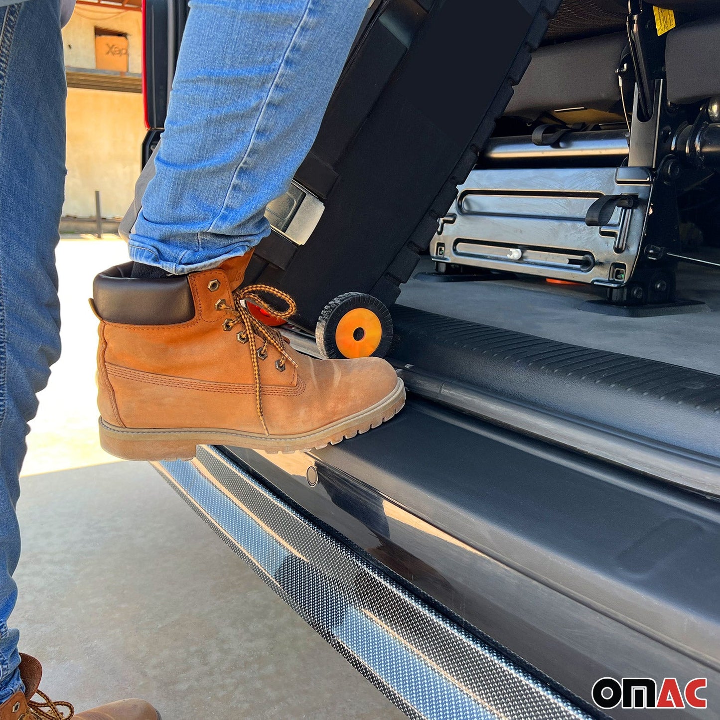 Ladekantenschutz Stoßstange für VW T6 T6.1 Transporter 2015-24 Einzeltür Schwarz