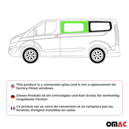 Seitenfenster Auto Fenster für Ford Transit Custom 2013-2024 Links L1 L2 Schwarz