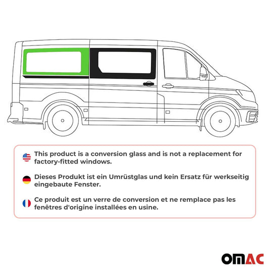 Seitenfenster Schiebetür für MAN TGE 2017-2025 Sicherheitsglas Rechts L2 Schwarz