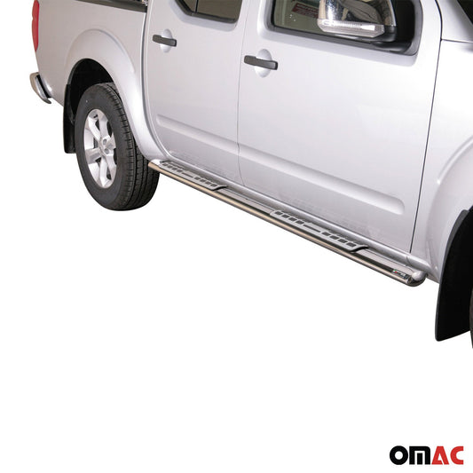 Stahl Seitenschweller Schwellerrohre für Nissan Navara Double Cab 2010-2014 Grau