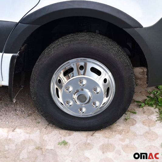 4x Capace roți, capace butuc, capace roți 16" pentru Ford, oțel argintiu