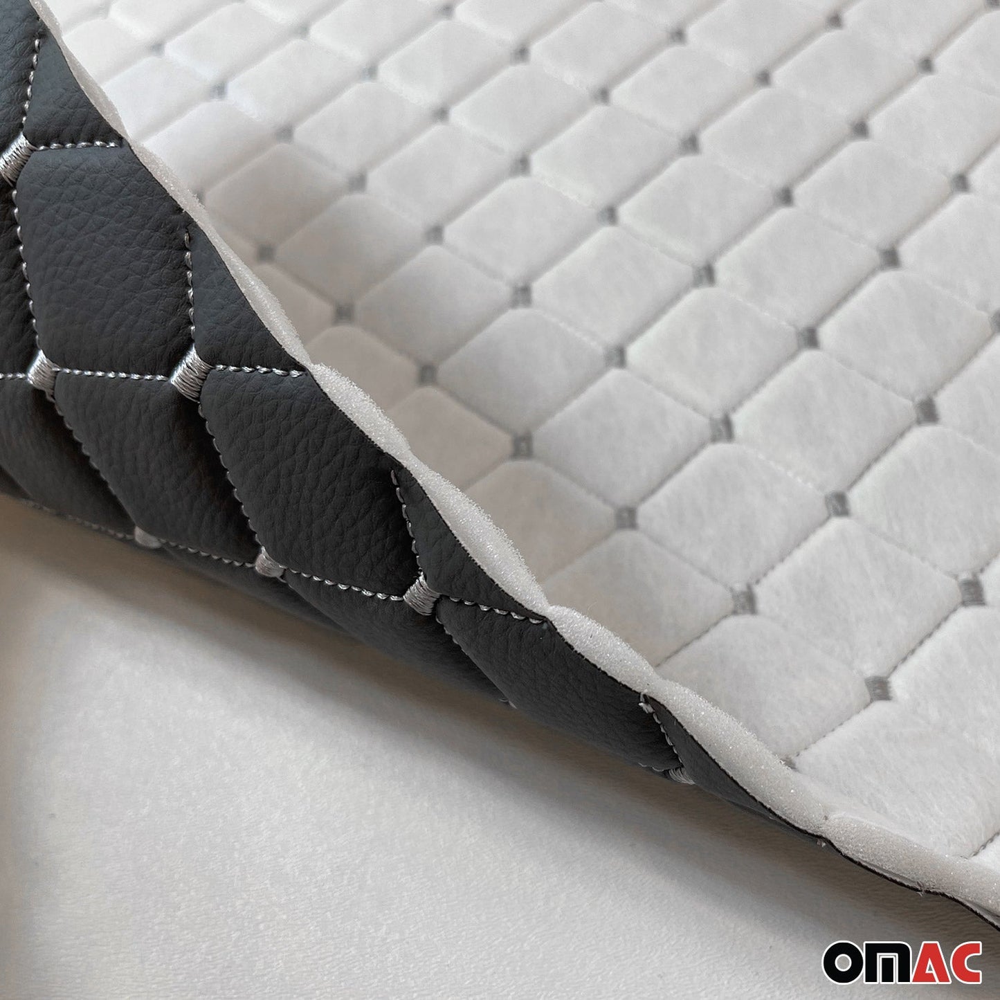 Polsterstoff Kunstleder Polster Autostoff Gesteppt Autopolsterstoff Grau