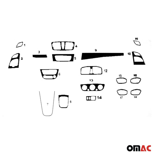 Innenraum Dekor Cockpit für Renault Megane 3 2008-2016 Carbon Optik 18tlg