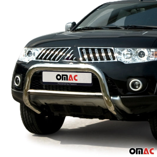 Bară de protecție față pentru Mitsubishi L200 2006-2009, omologată ABE, oțel, argintiu