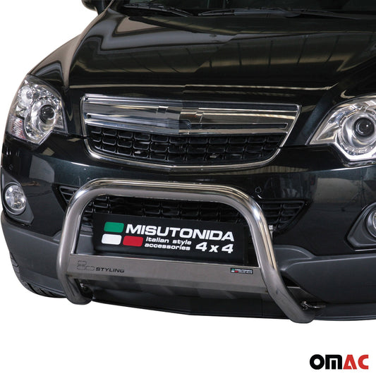 Bară de protecție/buton față pentru Opel Antara 2011-2015, ø63mm, oțel, argintiu, protecție
