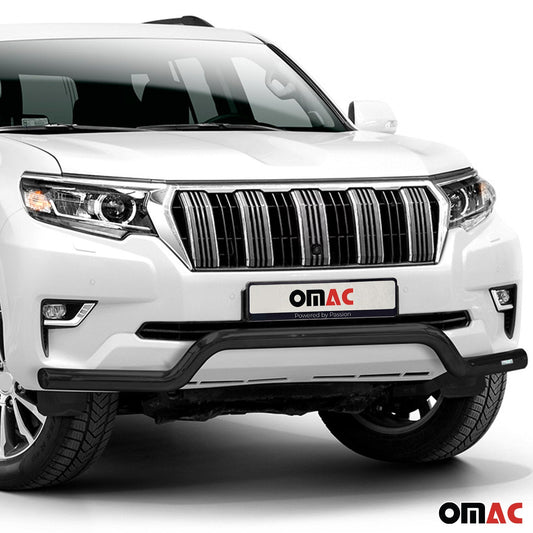 Bară de protecție față din oțel inoxidabil pentru Toyota Land Cruiser 150 2017-2022, omologată ABE, neagră