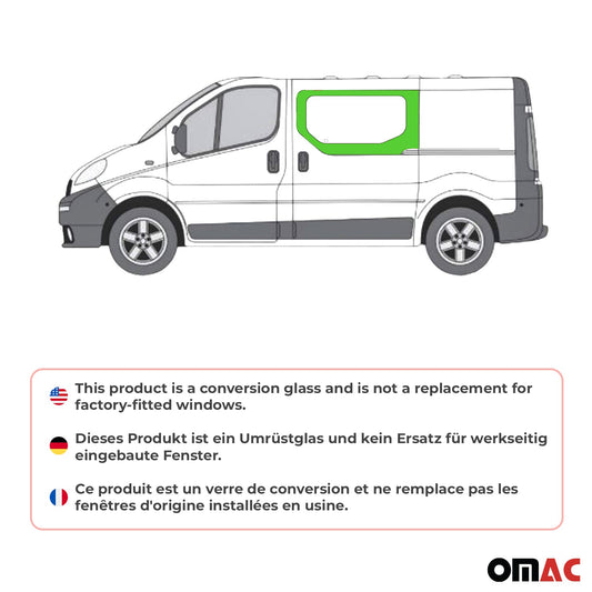 Seitenfenster Fenster für Opel Vivaro 2001-2014 Schiebetür Rechts L1 L2