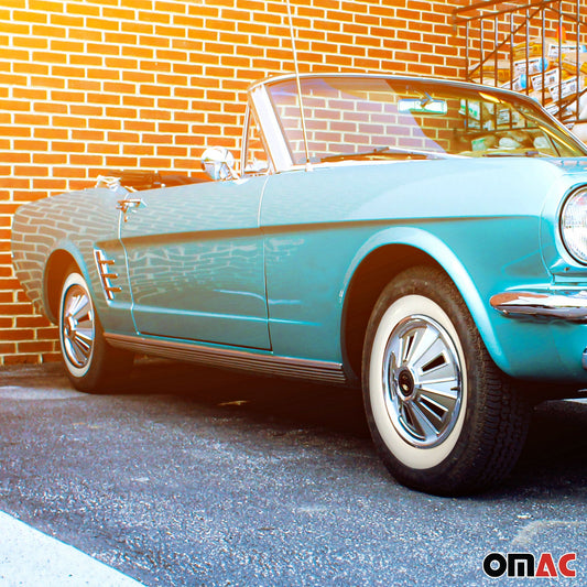 4x Inele de jantă cu flanc alb, anvelope de 16 inch, cauciuc natural alb, tuning auto