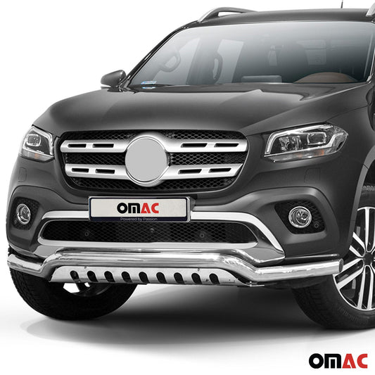 Bară de protecție/buton față pentru Mercedes X-Class 2017-2020, oțel inoxidabil, omologare ABE, argintiu