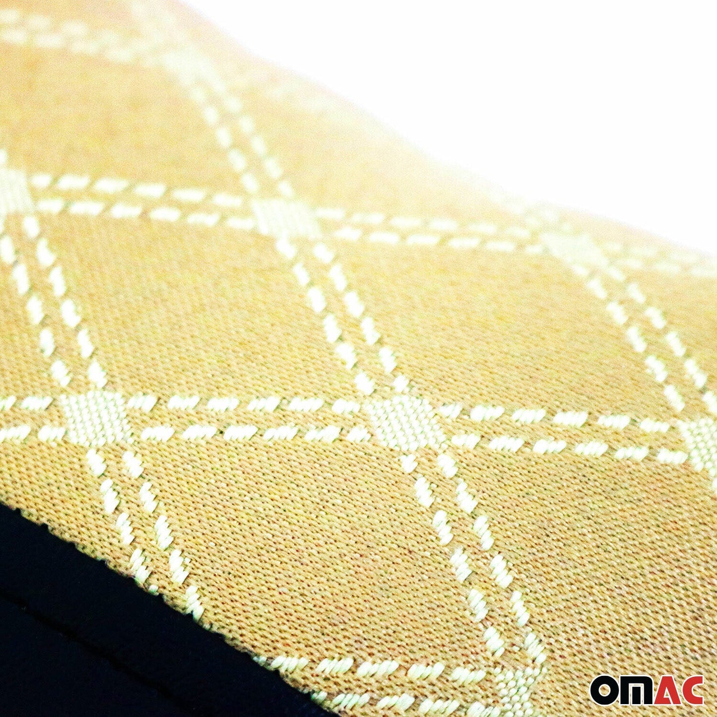 Pernă auto pentru tetieră, suport pentru gât, material textil și piele, bej, negru, 8x30 cm