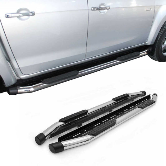 StahlTrittbretter Schwellerrohre für Mercedes X Klasse DoubleCab 2017-2020 Grau