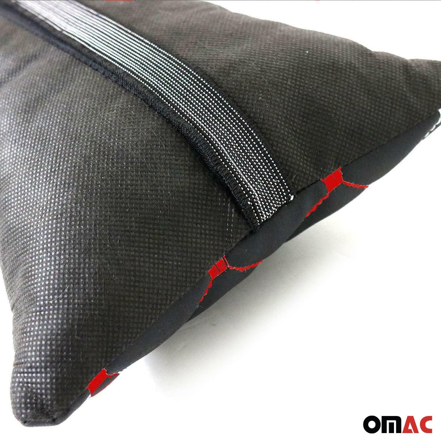 KFZ Auto Kopfstütze Kissen Autositzkissen Nackenkissen Leder Schwarz Rot 8x30cm