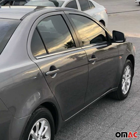 Fensterleisten Zierleisten für Mitsubishi Lancer 2008-2017 Edelstahl Chrom 4tlg