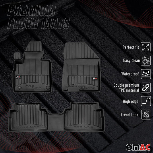 Covorașe auto Hyundai Santa Fe 2018-2025, TPE, negre, set 3 piese